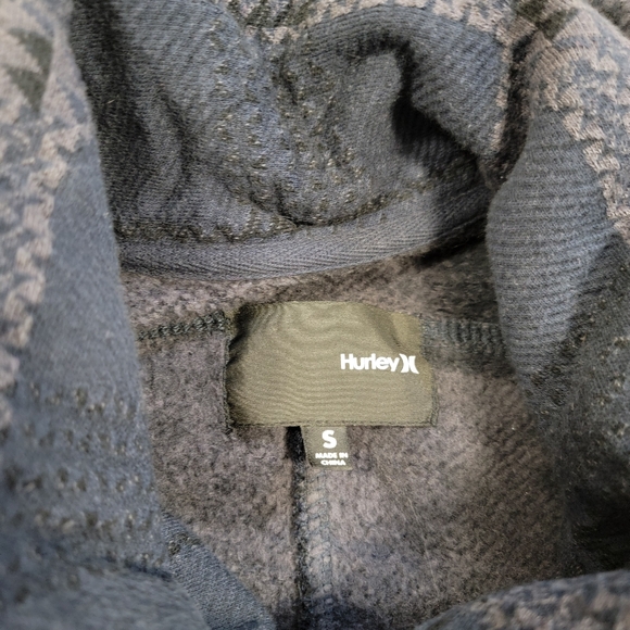 Hurley Blue Gray Plaid Double Breasted Detachable Hood Jacket Womens Size Small - Picture 2 of 11